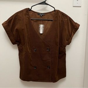 NEW Madewell Double-Breasted Top XXS